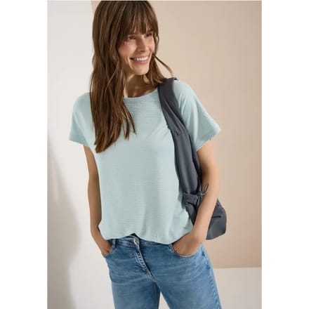 Shirt met ronde hals en structuur