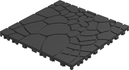 Interlocking Deck Tiles - 44 Stuks - 30x30 cm - Steenstructuur - Donkergrijs