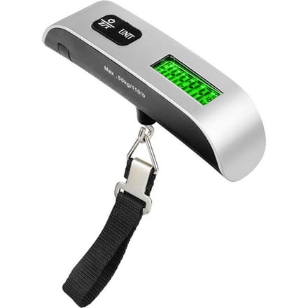 Digitale bagageweegschaal LCD-display Max. 50 kg/110,2 lb laadvermogen kofferweegschaal met haak gray