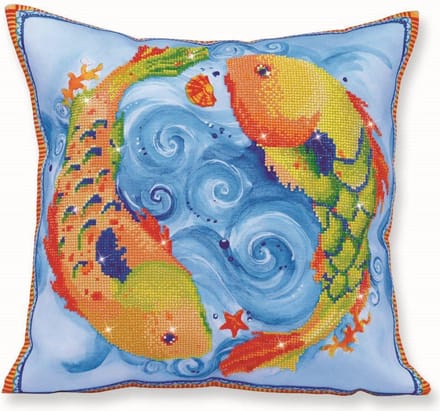 Diamond Dotz® Kussensloop Dancing Fish - Diamond Painting (45x45 cm)