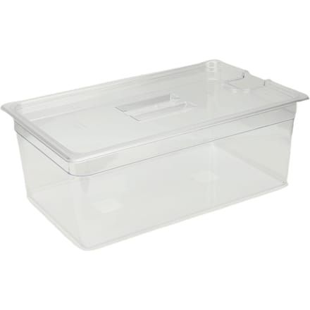 25L Slow Cooker Container met Deksel Voedselopbergdoos Multifunctionele PP Transparante Doorzichtige Bak white