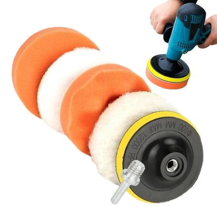 Polijstset Auto - Wax Spons - Lak Herstellen - 6 Delig - 100 mm - Diverse Kleuren