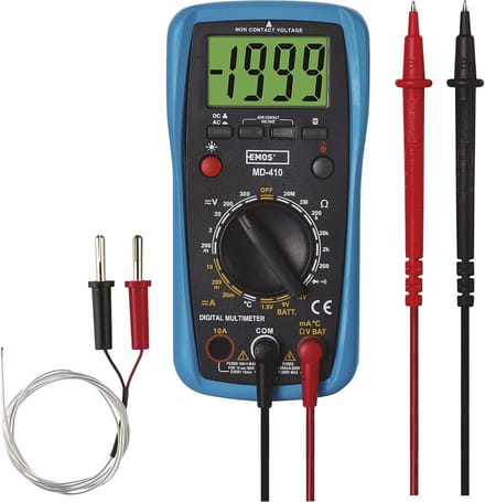 Digitale Multimeter CATIII 300V met Batterijtest, AC/DC Spanning en Stroom, Weerstand en Diodetester