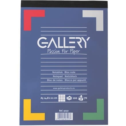 Schrijfblok Gallery A5 geruit 100 vel 70 grams - 10 stuks