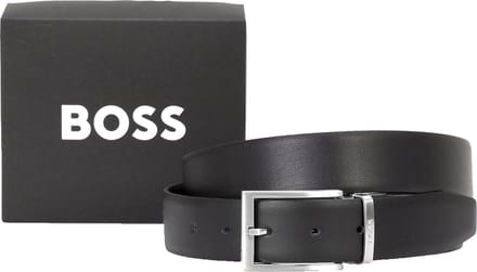 BOSS leren heren riem - zwart