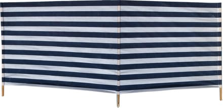 Windscherm - 240x90 cm - voor strand en camping - wit met blauw - gestreept