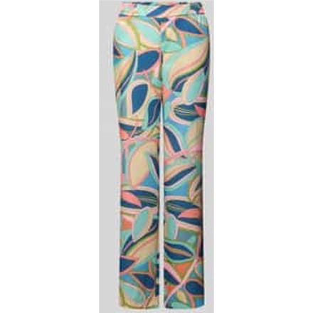 Straight leg stoffen broek met elastische band, model 'ROSANNE'