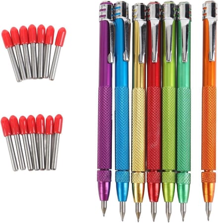 Markeerpen Set - Metaal Krabber - Materialen Graveren - Magnetisch Ontwerp - 7 Stuks - Zwart