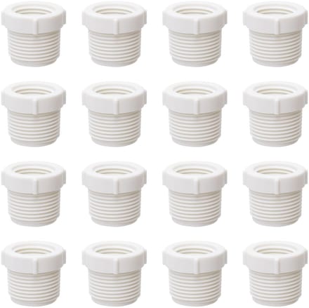 PVC Pipe Fittings, 16Pcs Threaded Pipe Reducer 3/4'' Male Thread to 1/2'' Female Thread Connector Pipe Coupling PVC Bushing