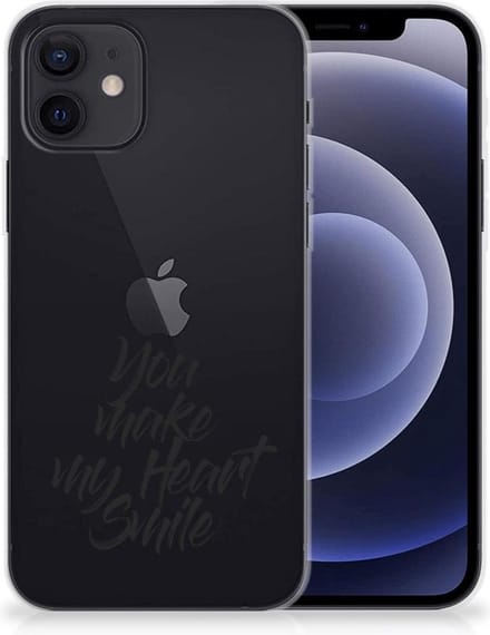 iPhone 12 | 12 Pro (6.1) Siliconen hoesje met naam Heart Smile