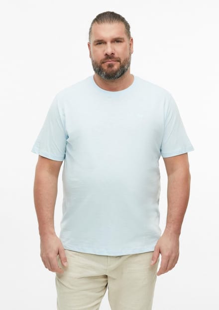 s.Oliver - male - T-shirt in vlamgarenstructuur met logodetail