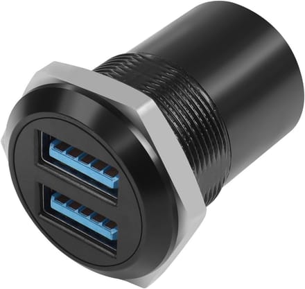 USB 3.0 Vrouwelijke naar Vrouwelijke Koppeling met Schroefdraadbevestiging - 2 Poorten Data & Opladen