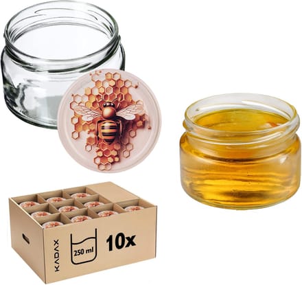 Denia Weckpotten 250ml 10st 82mm + deksel "Bij met kam"