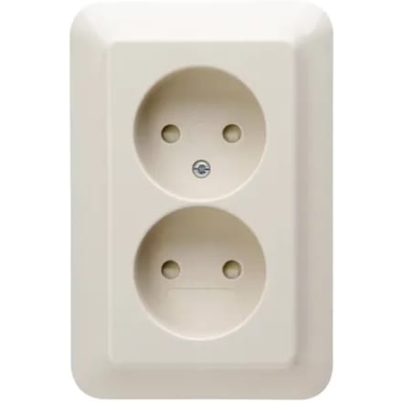Kopp Rivo - Dubbele wandcontactdoos inbouw ongeaard (Crème)