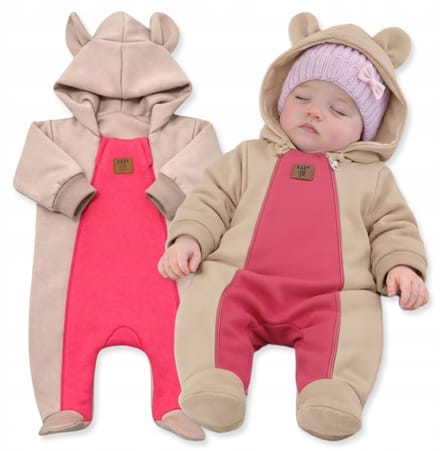 Dartomik - Kinder Overgangs Jumpsuit - 62 - 100% Katoen - Beige Koraal