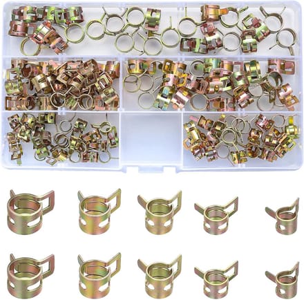 Hose Clamp Set 125 Stuks - 6mm tot 10mm Diverse Maten