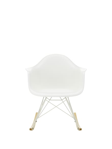 Vitra RAR Eames Plastic Armchair - wit - wit - sleden esdoorn goudkleurig