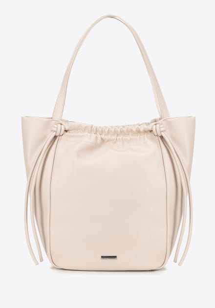 Wittchen Dames eco-leren shopper met decoratieve koorden, beige