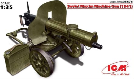 ICM Modelbouwpakket Militaire voertuigen - 35676 Soviet Maxim Machine Gun (1941) Plastic - 1:35 - Modelbouw