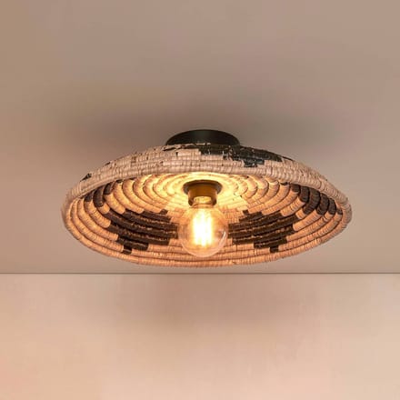 GOOD&MOJO Plafonniere Andros - Naturel/Zwart - Ø45cm - Scandinavisch