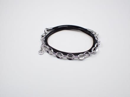 Colure® wikkelarmband jasseron robuust ovaal plat zwart