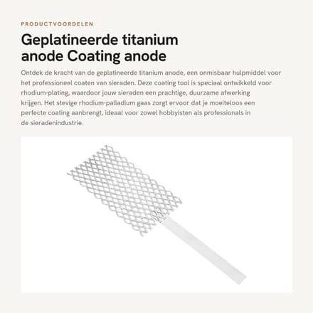 Dailygoods - Geplatineerde titanium anode - Coating anode sieraden - Zilver - Rhodium-plating tool - Ideaal voor elektrolyse - Handzaam formaat