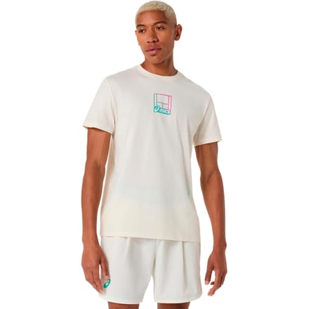 ASICS Court Core Graphic T-shirt Heren-crème, veelkleurig