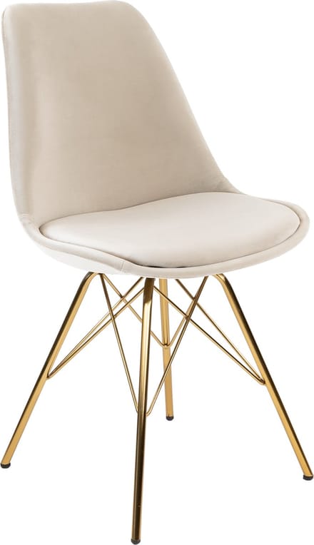 KICK® VELVET Kuipstoel Champagne – Eetkamerstoel – Velvet – Goud Frame