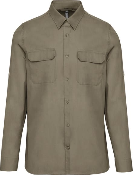 Kariban Overhemd safari lange mouwen K590 - Light khaki - L