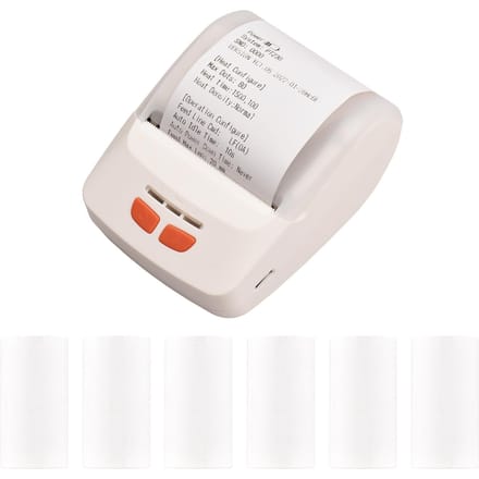 Bisofice Kwitantieprinter Draagbare 58mm Mobiele Thermische Printer Draadloze BT Mini Bill Ticket Printing with 6pcs thermal paper roll