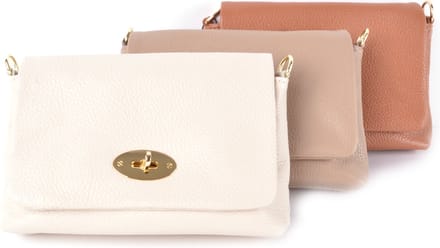 Giuliano lederen schoudertas Zoey - Beige - Dames - Made in Italy