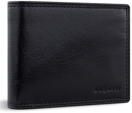 bugatti Leren portemonnee Savona Wallet With Flap 8CC Black zwart