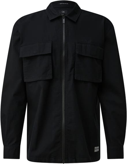 Langarmige Verbleekte Overshirt met Ritsluiting QS