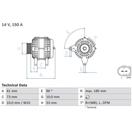 Driefasige generator BOSCH 0 986 048 921
