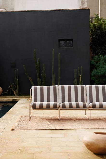 Ferm Living Desert Stripe 3-Zitsbank - Cashmere/Chocolate