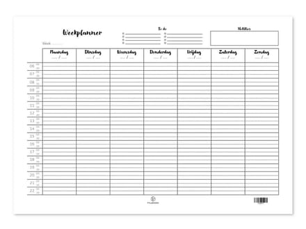 Fyllbooks - Weekplanner met Tijdsblokken - Planner Ongedateerd - Weekagenda - Planning - A4 Formaat