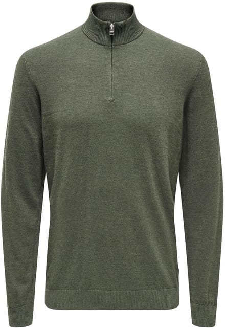 ONLY & SONS - ONSLOUI REG 12 MEL HALF ZIP KNIT NOOS Heren Trui