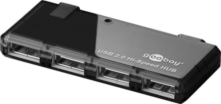 Goobay USB hub met 4 poorten - USB2.0 - busgevoed / zwart - 0,40 meter