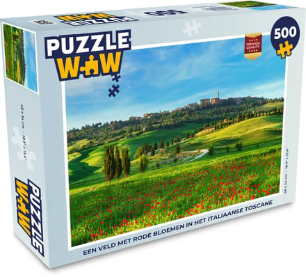 Puzzel Toscane - Landschap - Bloemen - Legpuzzel - Puzzel 500 stukjes