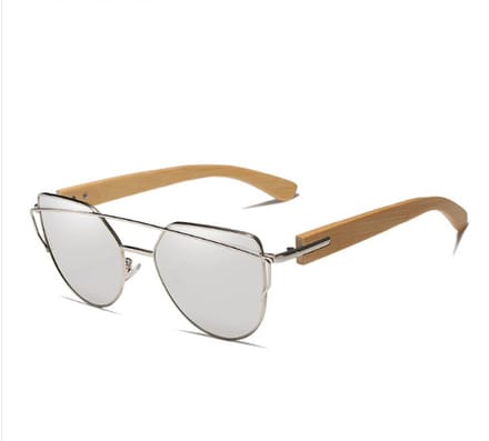 Kingseven Cat Eye Zonnebril - UV400 - Gepolariseerd - Bamboo - Bruin - Greystar - Z1006