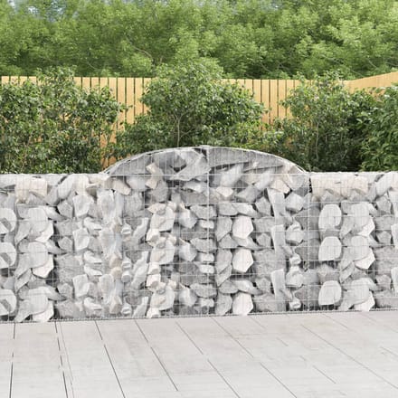 vidaXL - Schanskorven - 13 - st - gewelfd - 300x30x100/120 - cm - ijzer