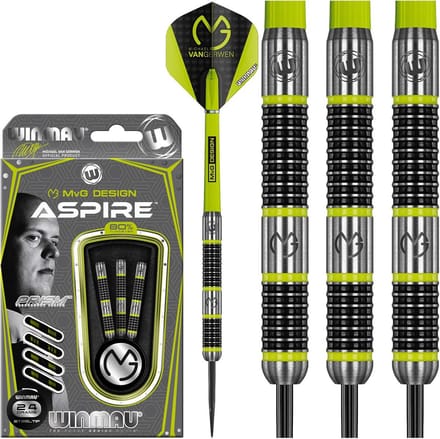 Tungsten Steeltip Dartset met Dartpijlen, Vleugels en Nylon Shafts (24g)