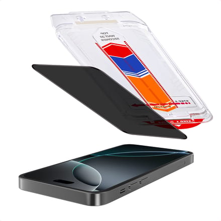 Accezz Screen Protector - Geschikt voor Apple iPhone 16 Pro - Gehard Glas Privacy Screenprotector + Applicator