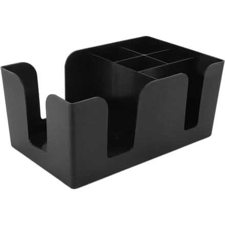 Koffiestation Organizer Multifunctionele Classificatie ABS Rechtopstaande Koffie Condiment Organizer met 6 black