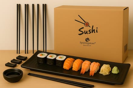 Sushi Servies 4 personen - 100% Melamine - Complete set - Sushi Kit - Incl. Sushi Stokjes