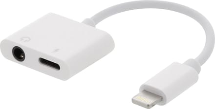 DELTACO EPZI IPLH-594 Lightning naar 3,5 mm audio-adapter - Wit
