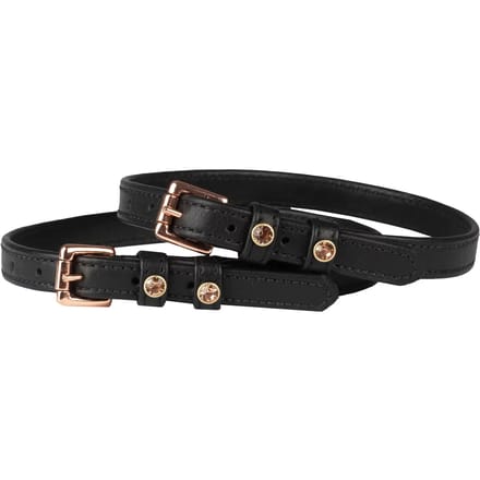Horka Sporenriempjes Diamant Dubbelleer Black/Rose