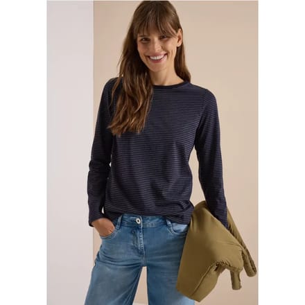 Longsleeve met boothals en strepen