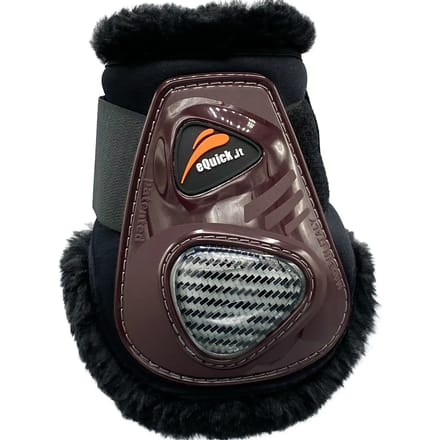 Vetlokbeschermers voor paarden met bont eQuick eCarbon Velcro Fluffy
