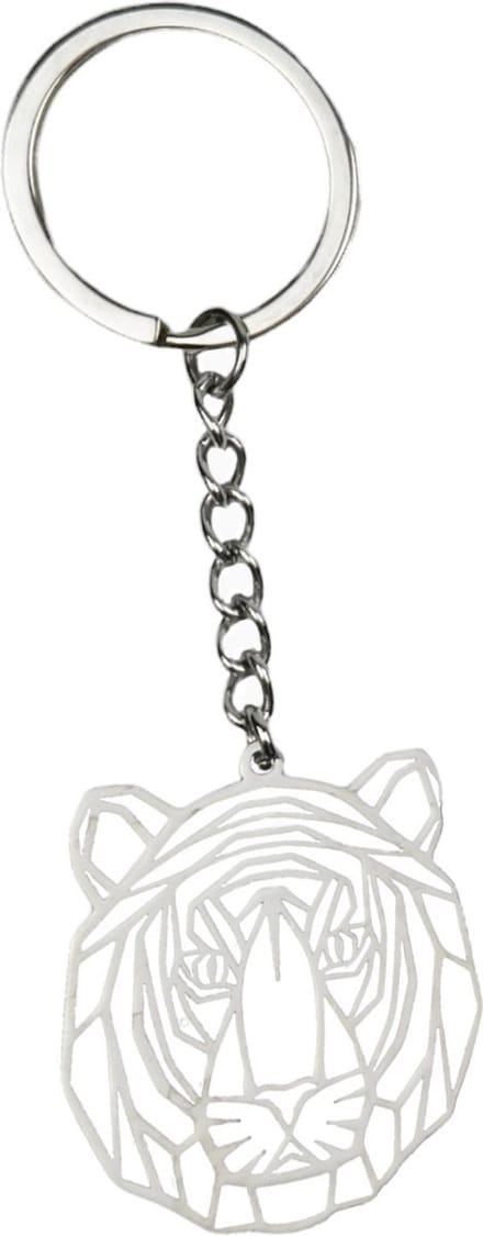 Sleutelhanger Metaal Geometrisch Patroon Metalen Sleutelhanger Dier - Tijger